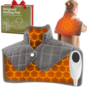 OCTROT weighted heating pad on shoulders and neck delivers targeted warmth and comfort
