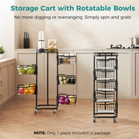 Ocyfym rolling cart wheels provide easy mobility around the kitchen.