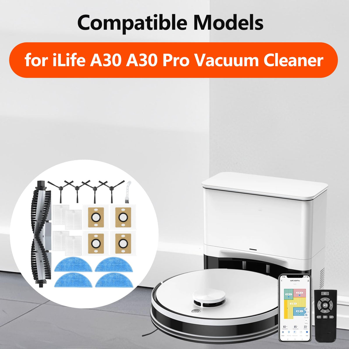 Odashen ILIFE A30 Pro dust bag for secure dust containment.