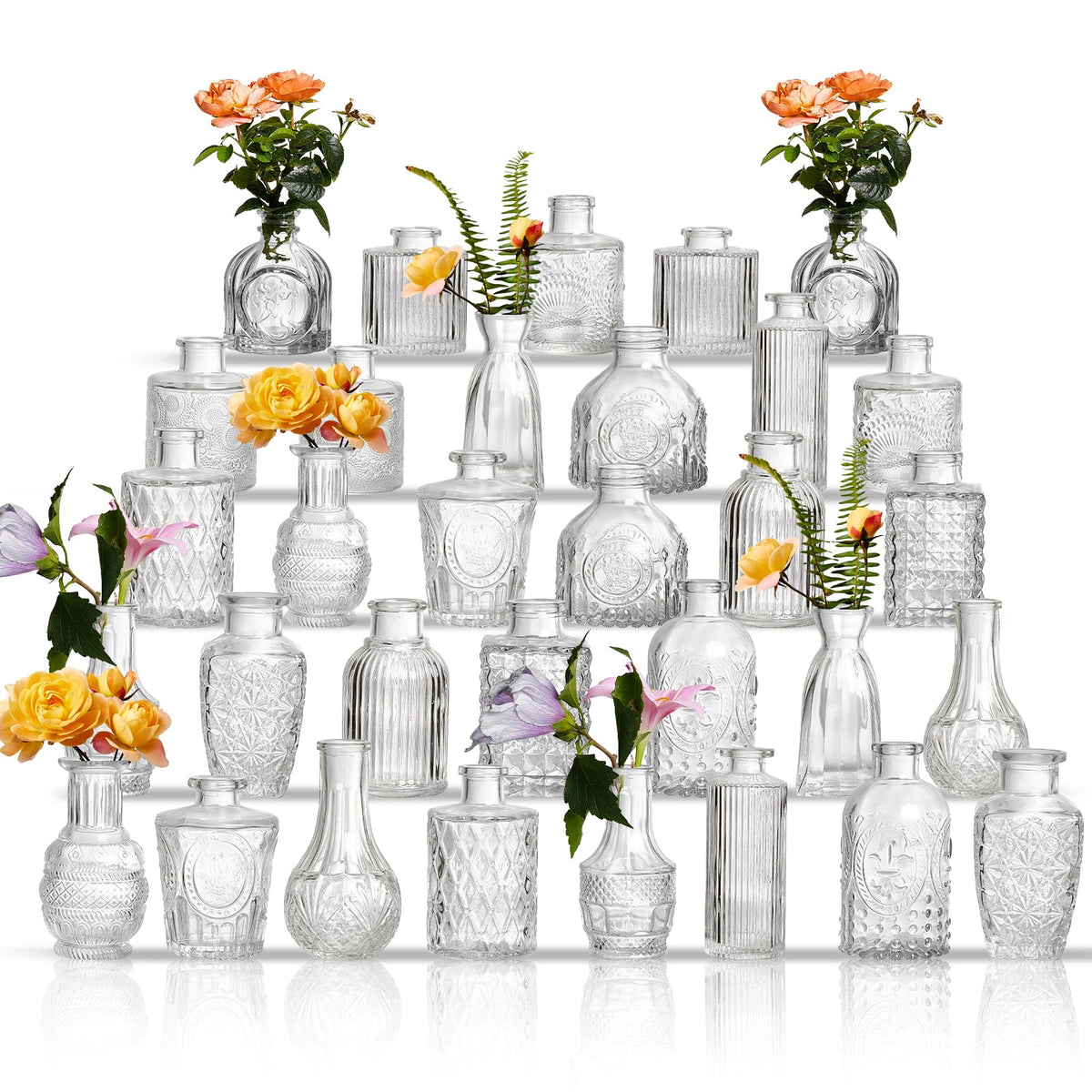 ODBCYWM glass bud vases in assorted designs for elegant centerpieces