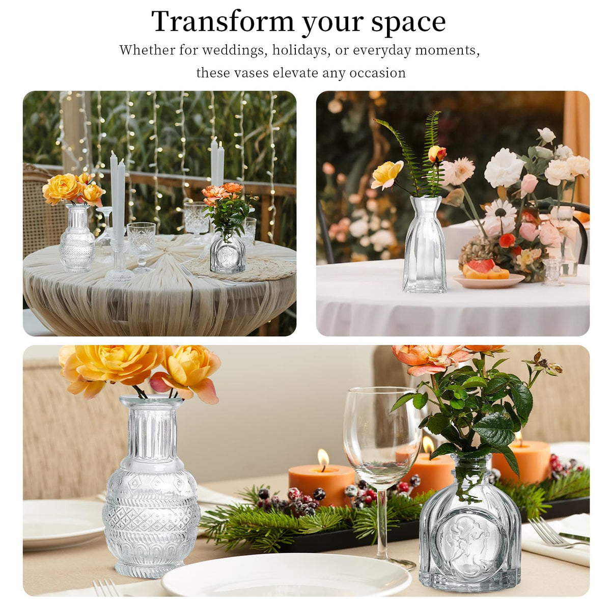 ODBCYWM small vases for centerpieces ideal for single stems