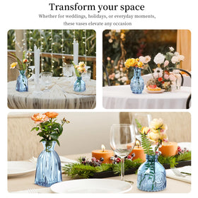 ODBCYWM vintage-style bud vases hold single stems with a refined glow.
