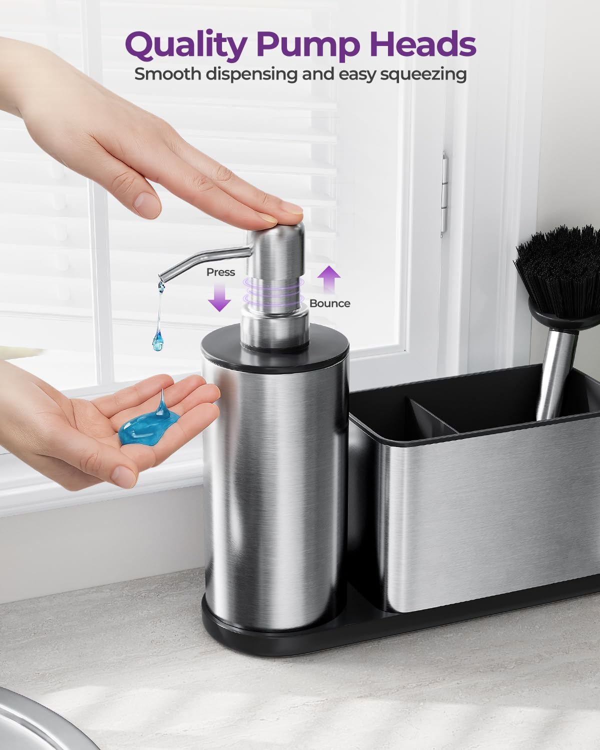 ODesign anti-slip base prevents movement on wet counters.