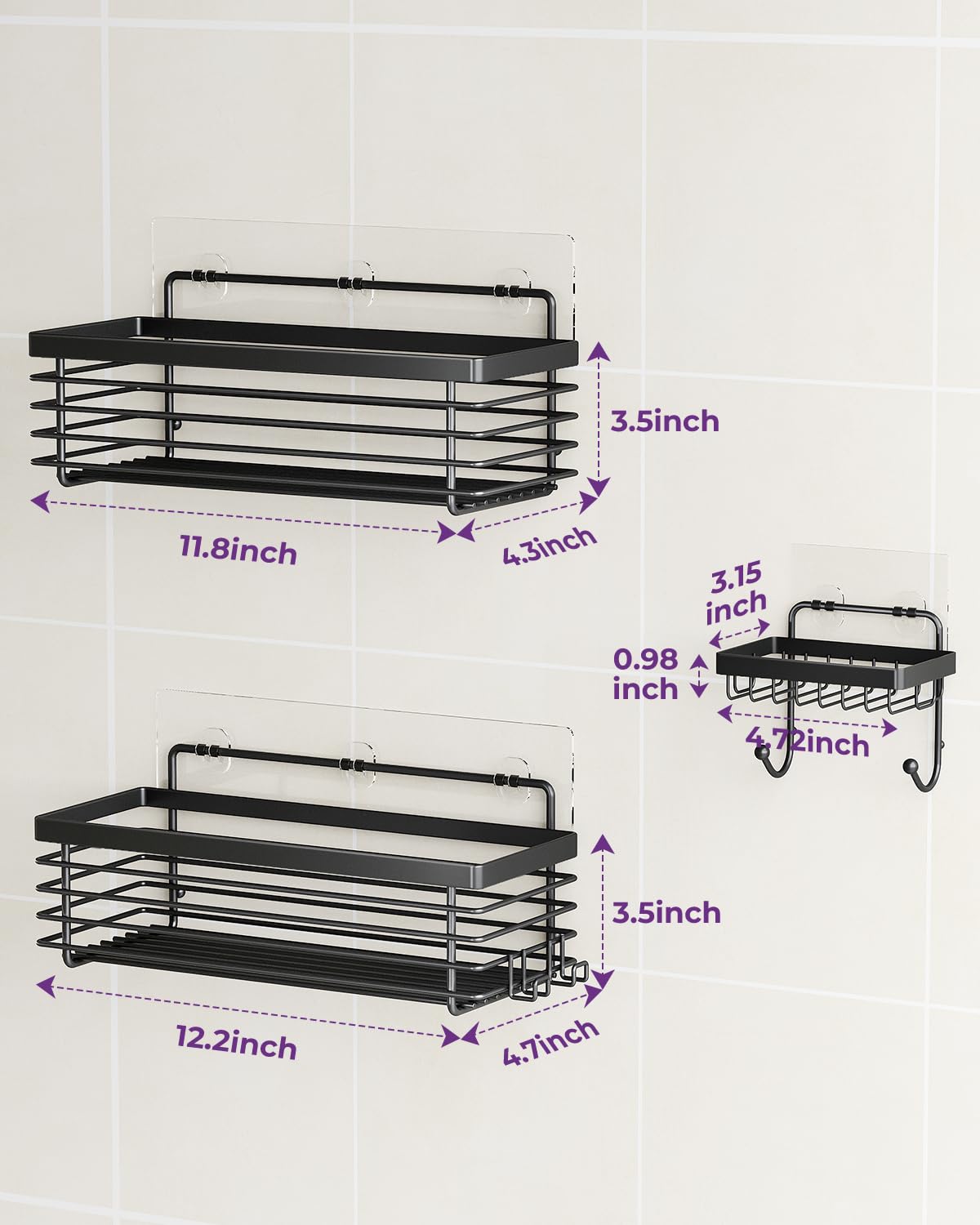 ODesign complete caddy set with adhesives and manual for simple setup.