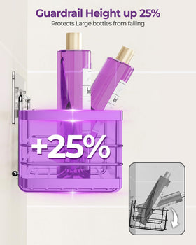 ODesign movable hooks show flexible placement for razors and loofahs.