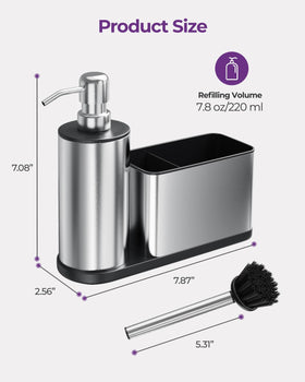 ODesign stainless steel dish soap dispenser adds rustproof durability to your sink.