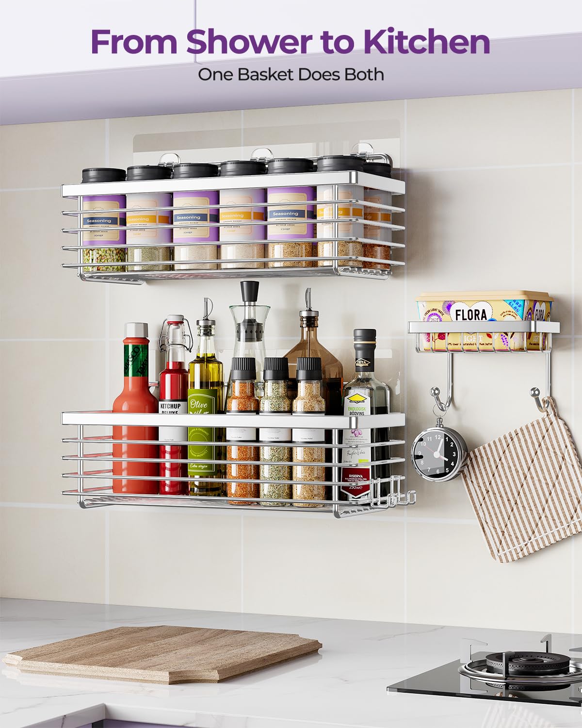 ODesign drainage-optimized caddy helps water drain and keep shower dry.
