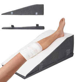 Odesoy leg elevation pillow front view showing adjustable height for knee and ankle support