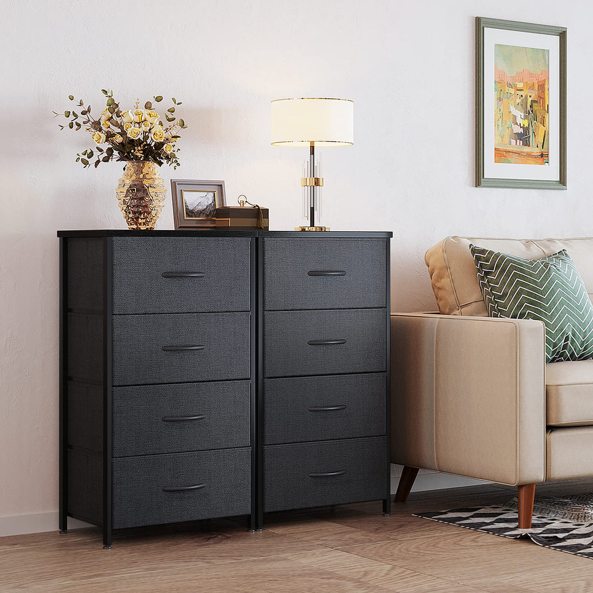 ODK dresser fits in a bedroom scene, showcasing practical storage and a clean look.