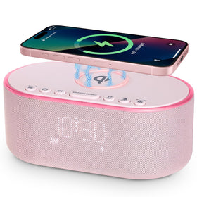 Odokee bedside clock with wireless charging for cable-free power on the nightstand