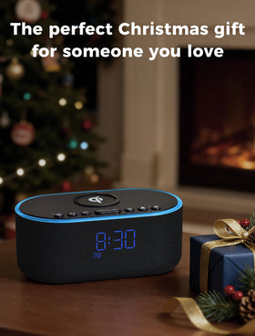 Odokee bedside nightstand setup with wireless charging and clock
