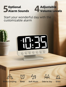 Odokee clock offering five wake-up sounds for customizable mornings.