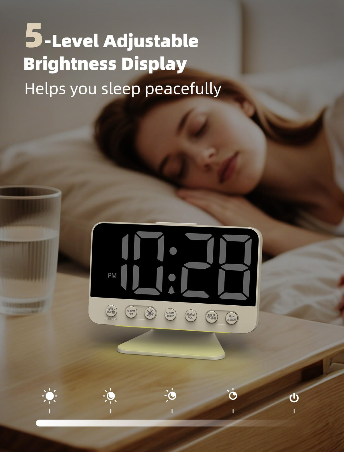 Odokee alarm clock includes battery backup to keep alarms during outages.