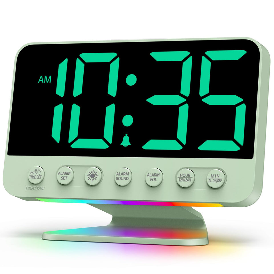 Odokee digital alarm clock with big numbers for easy reading from across the room