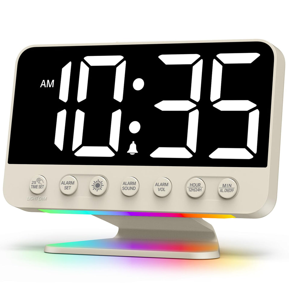 Odokee digital alarm clock with large numbers easy viewing from across the room.