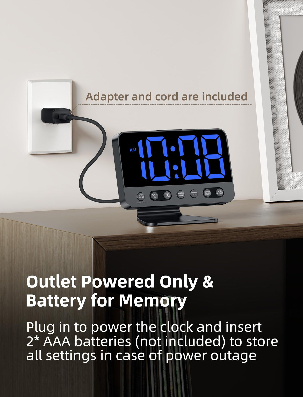 Eight-color night light creates a soothing bedroom ambiance