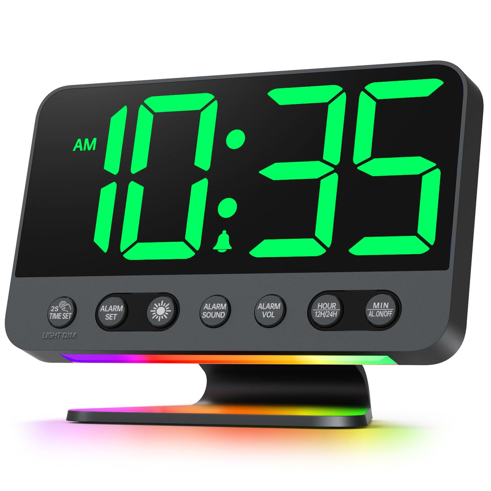 Odokee digital alarm clock with large numbers is easy to read from across the room.