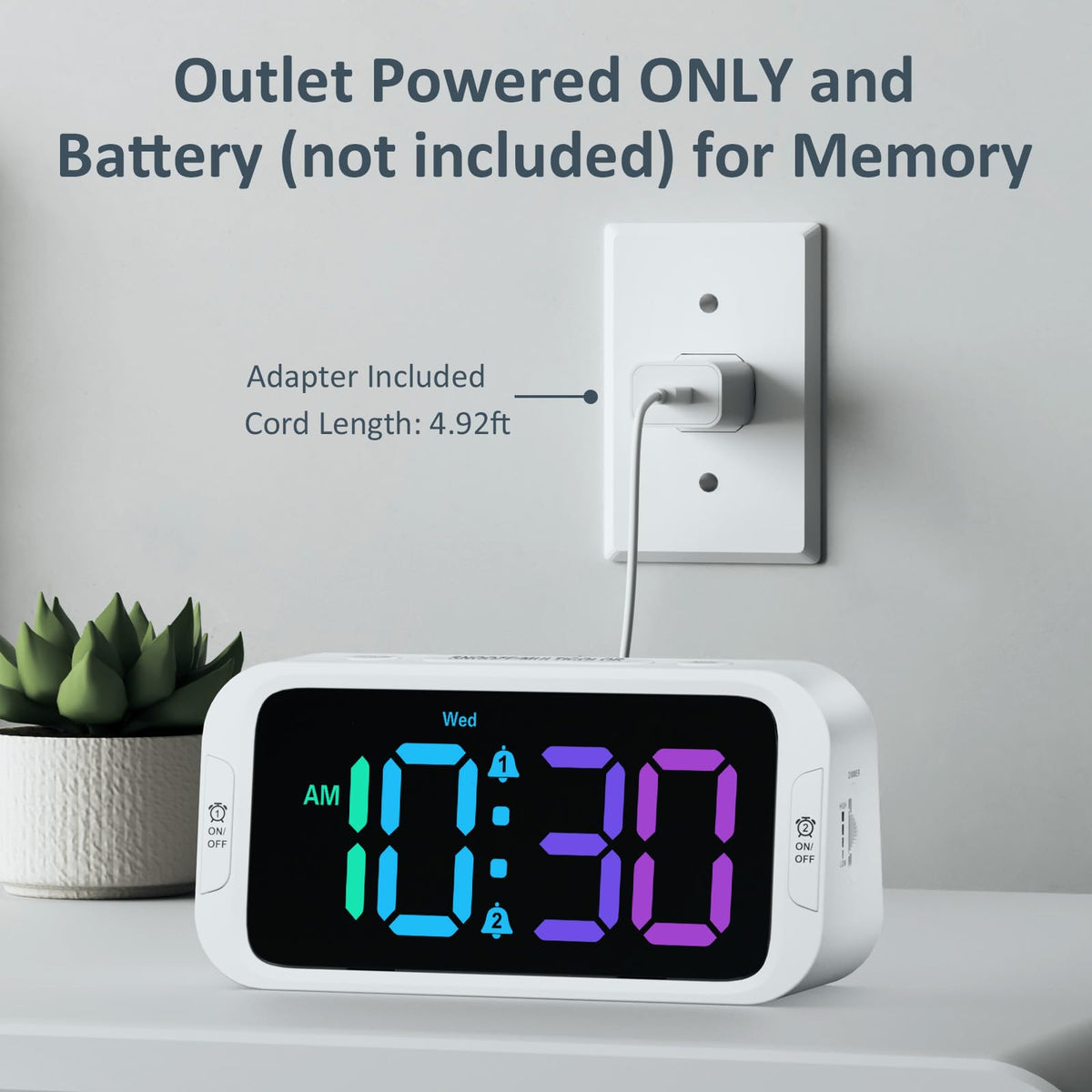 Odokee nightstand scene with clock promoting organized, kid-friendly bedroom