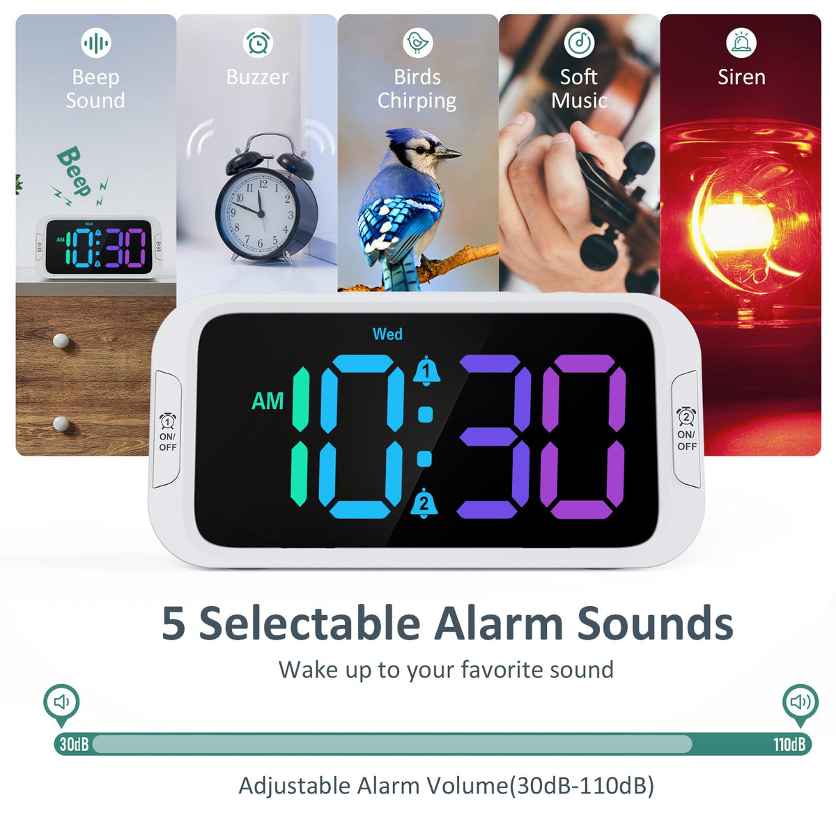 Odokee snooze button close-up emphasizing quick extra rest at bedside