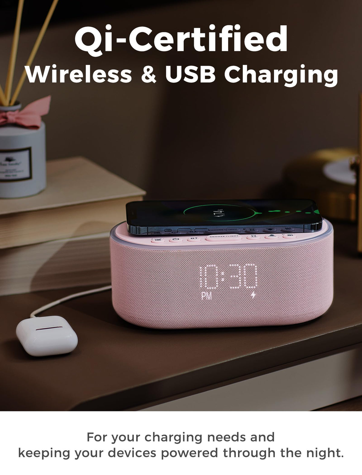 Odokee Qi fast charging 10W keeps devices powered quickly overnight