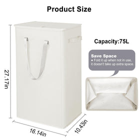 Odonata tall collapsible basket with handles fits dorm rooms and narrow spaces.