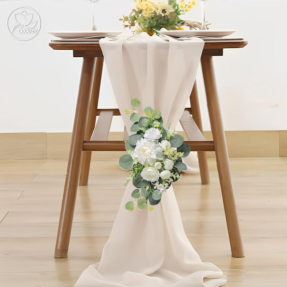 Odouzy chair-back florals elevate seating areas with delicate texture.