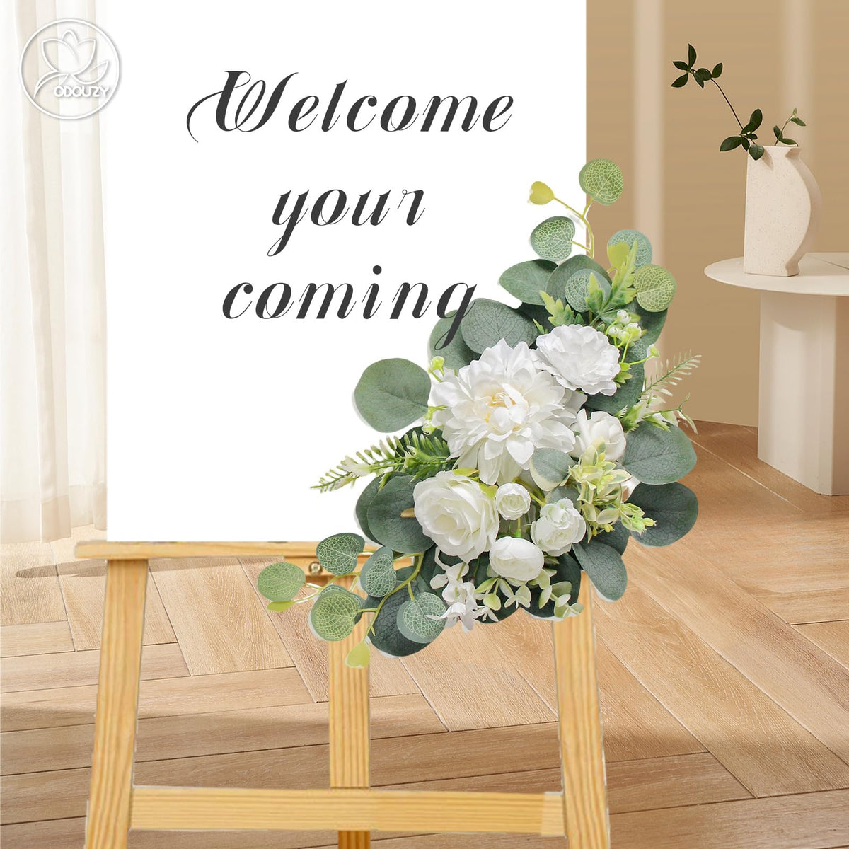 Odouzy artificial door wreath adds charm to entryways with realistic details.