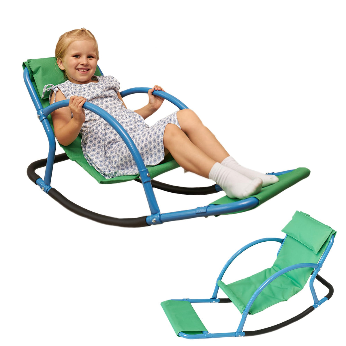 ODOXIA Kids Sensory Rocking Chair front view shows a gentle rocking for balance.