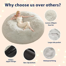 ODreamyDogs bean bag cover with non-slip base keeps the chair in place