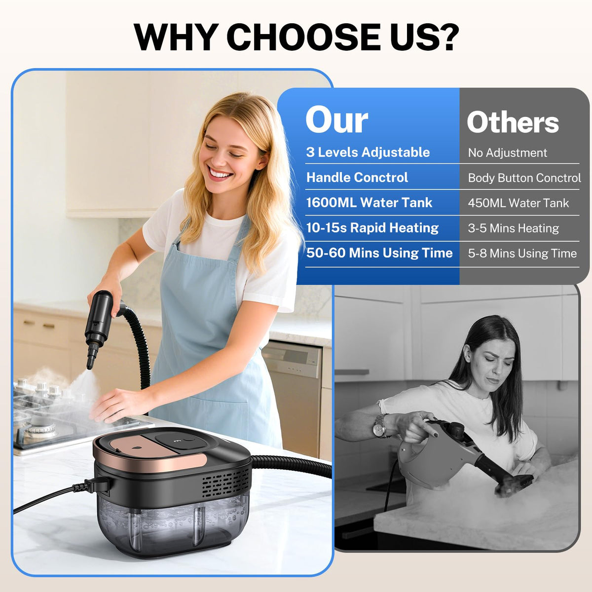 ODSD steam cleaner for car detailing on seats and carpets