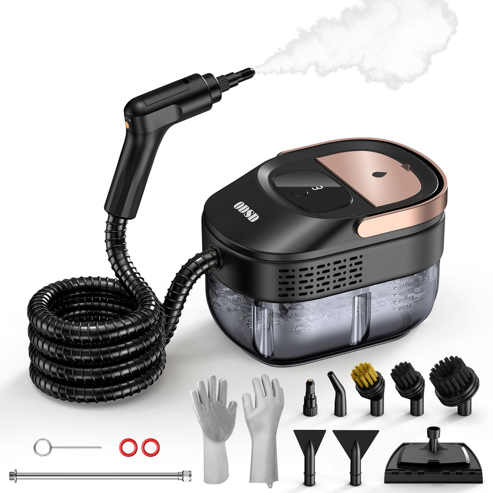 ODSD steam cleaner nozzle closeup delivering intense steam to tackle stubborn grime