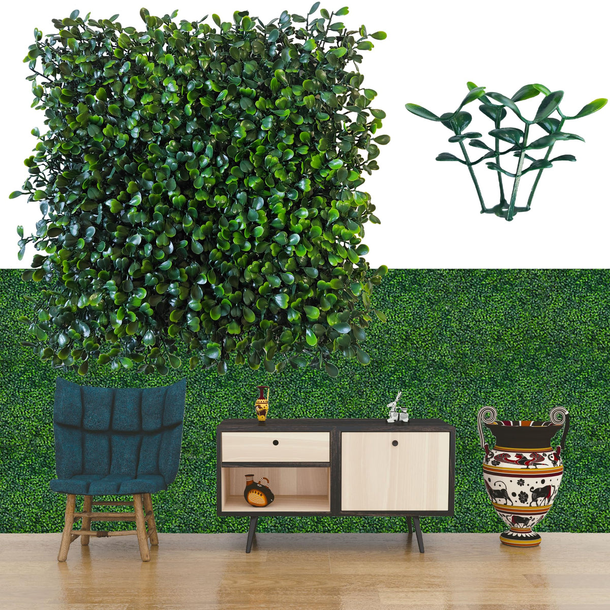 ODTORY artificial grass wall panel backdrop 10x10 inch adds privacy and greenery