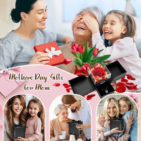 OEAGO Well-wrapped presentation includes rose box and necklace for immediate gifting.