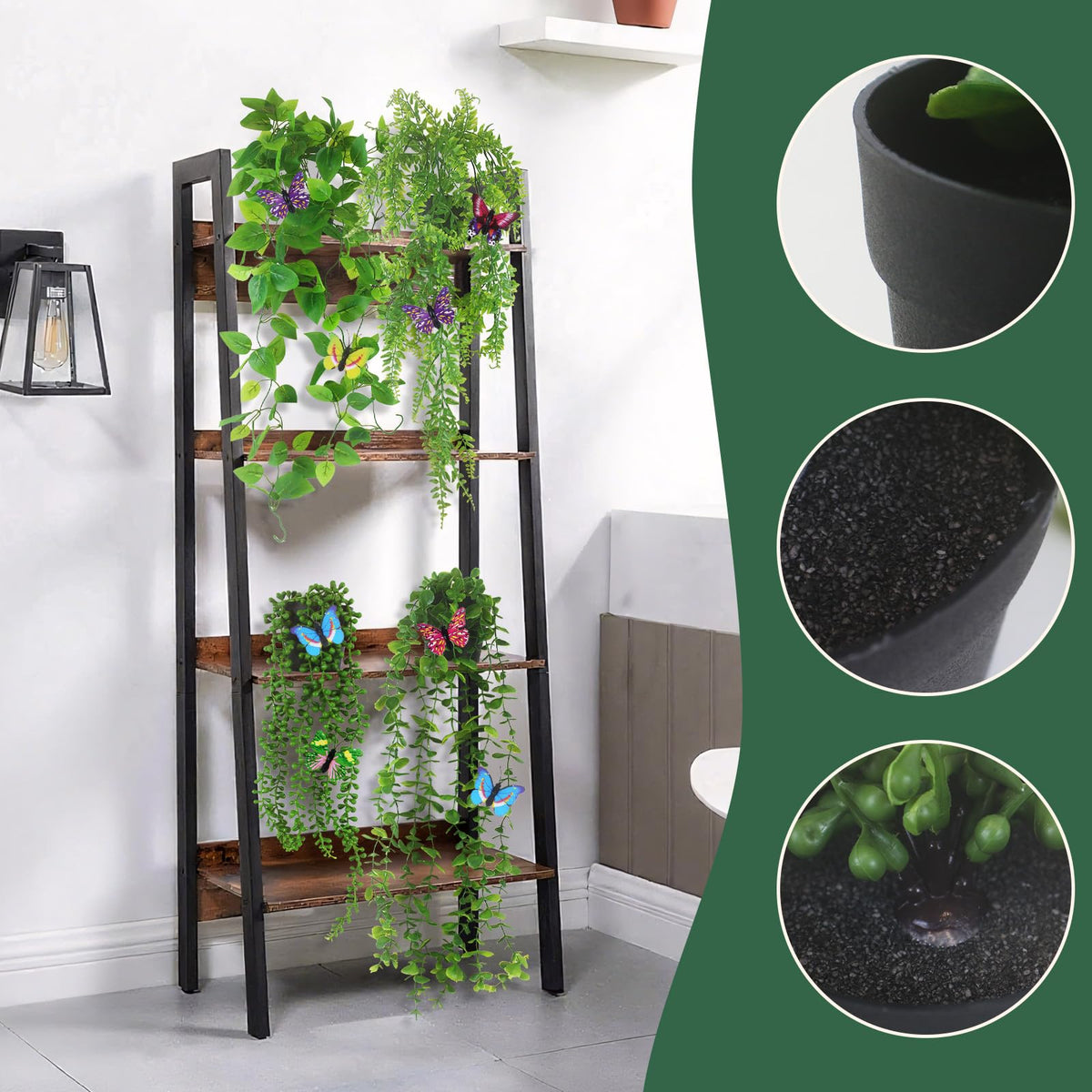 EOECL Boston fern hanging plant adds greenery to dark corners