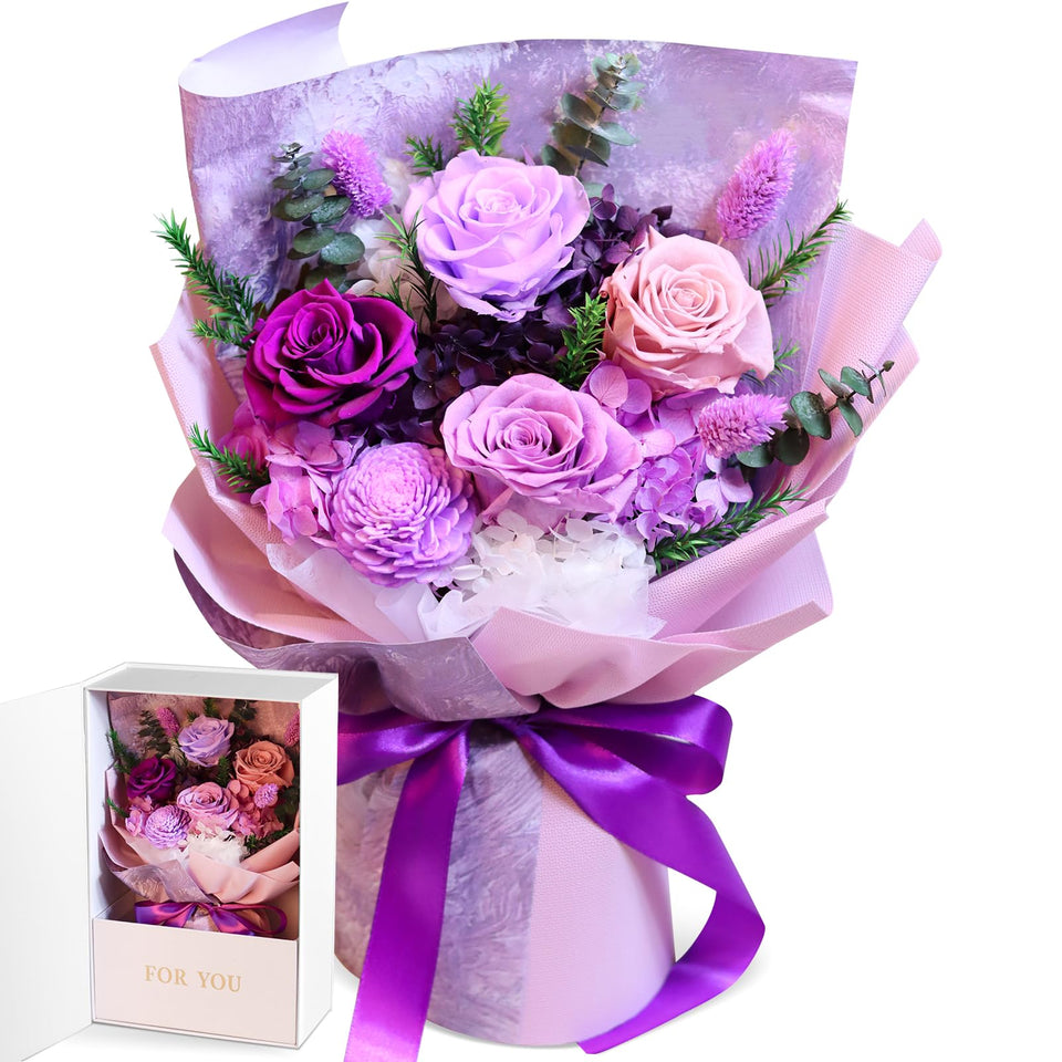 Oerdoh Forever Flowers rose bouquet in gift-ready presentation for long-lasting home decor.