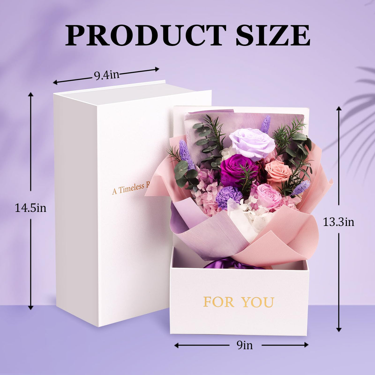 Oerdoh Forever Flowers vase complements table decor with preserved blooms.