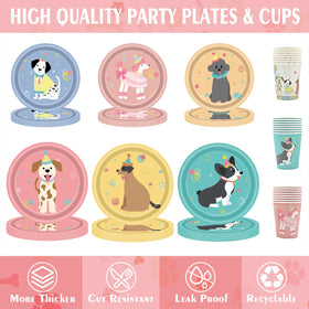 Oevbexos dog birthday 9-ounce cups featuring puppy graphics for easy serving
