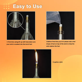 OEXEO 13-7 inch length torch kit fits standard bottles for quick, stylish illumination.