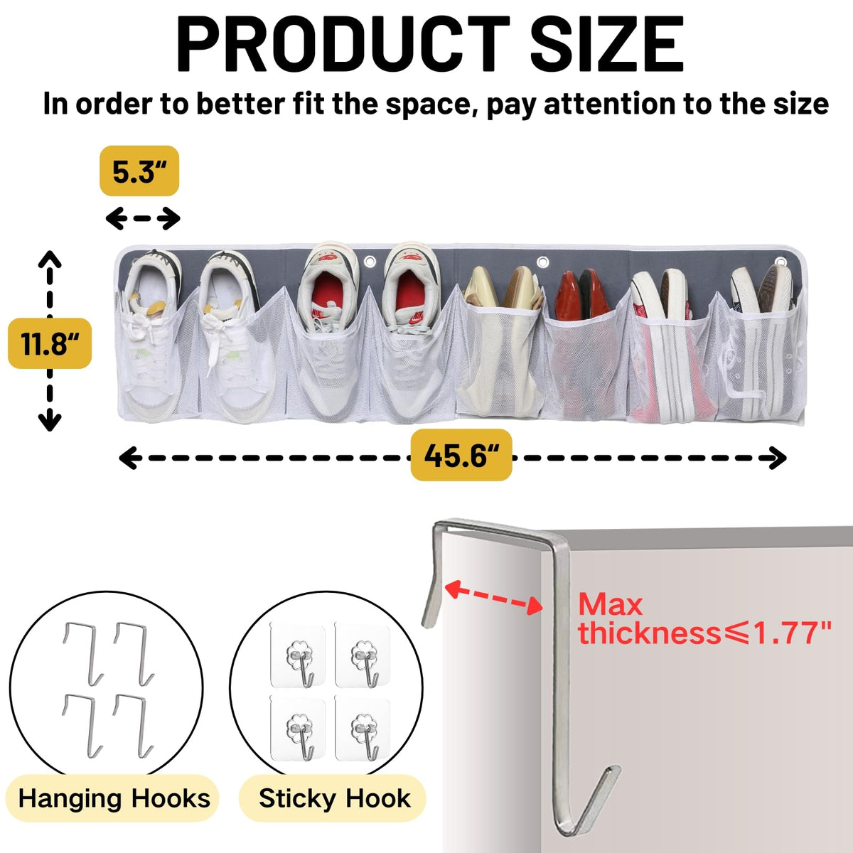 Ofiray-home easy-installation with eight hooks saves setup time