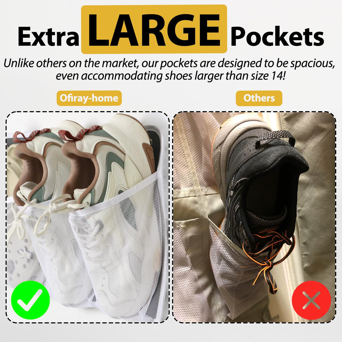 Ofiray-home large mesh pockets offer easy item visibility and access