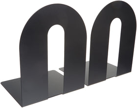 Officemate enamel-coated black bookends resist chips for a clean look