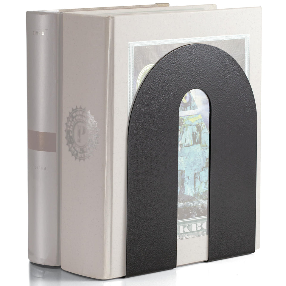 Officemate heavy-duty 10in bookends with non-skid base secure tall stacks