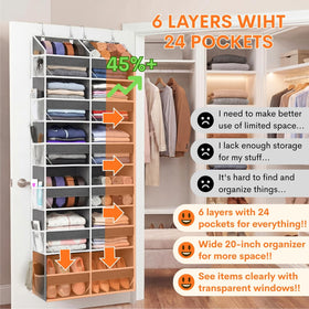 Ofiray-Home 12-compartment door organizer keeps toys, diapers, and supplies neatly separated.