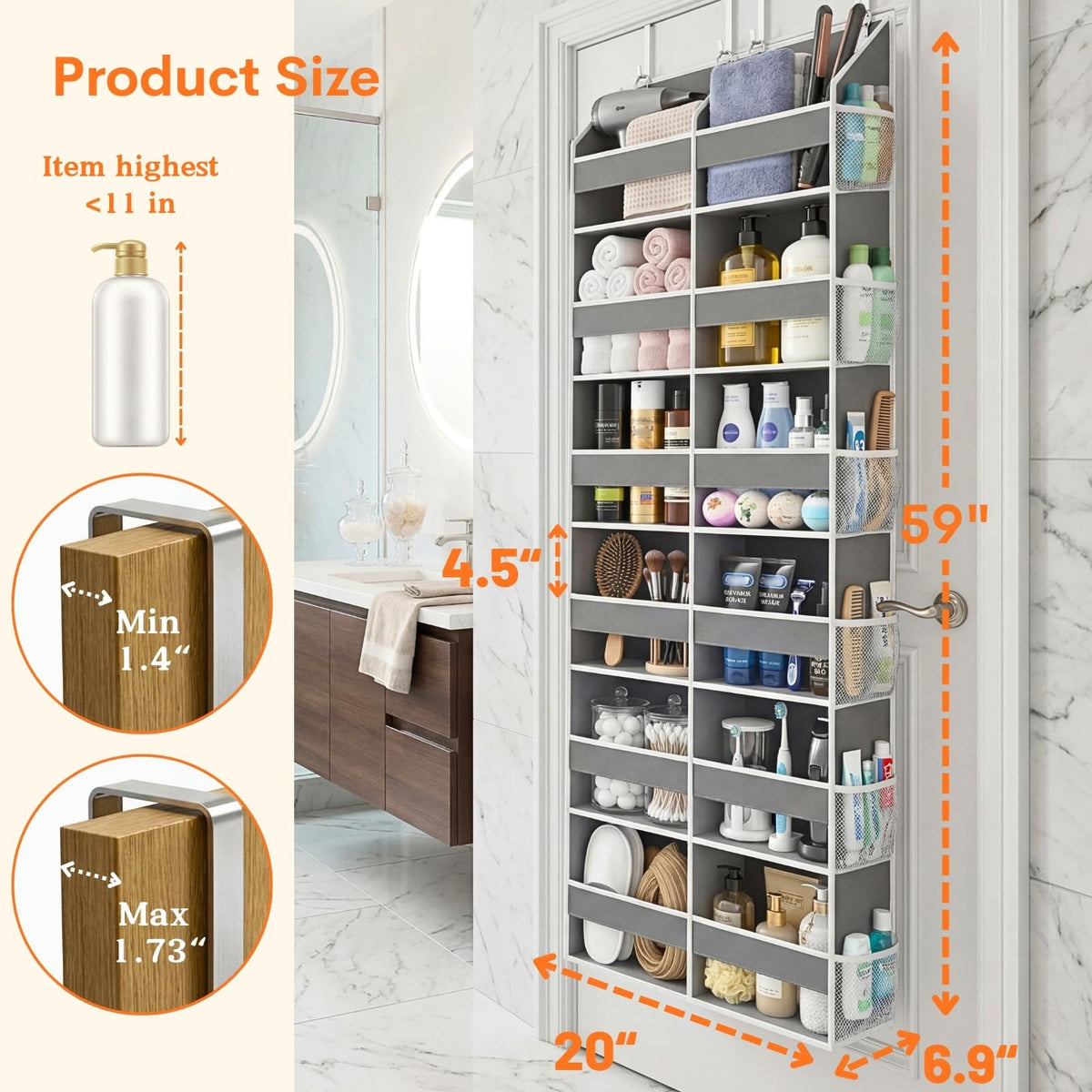 Ofiray-Home with four hooks and twelve side pockets keeps small items handy.