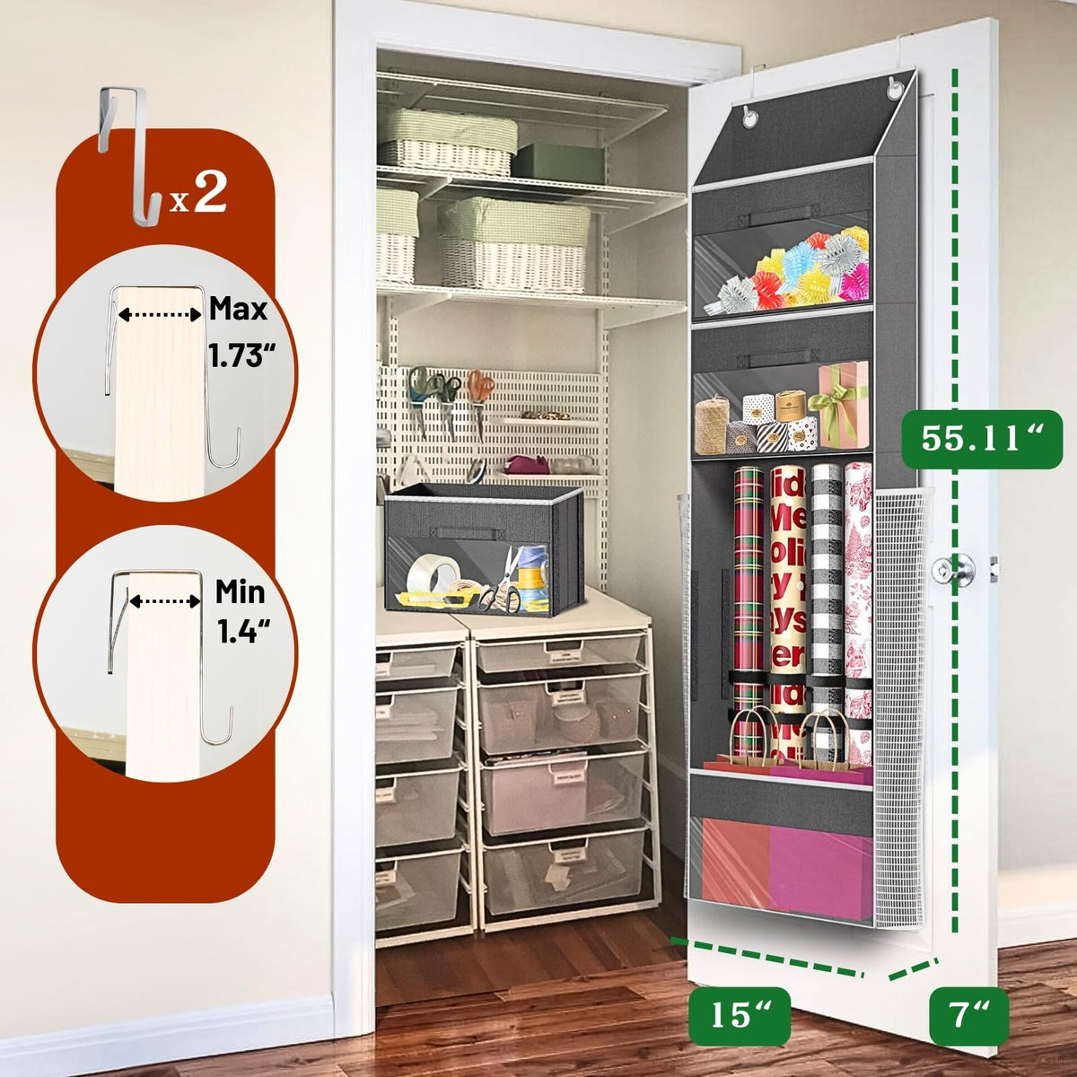 Ofiray-home Four-Tier design with side pockets keeps craft supplies organized.