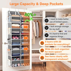Ofiray-Home door organizer shows expanded 20-inch width and 80 lb capacity.