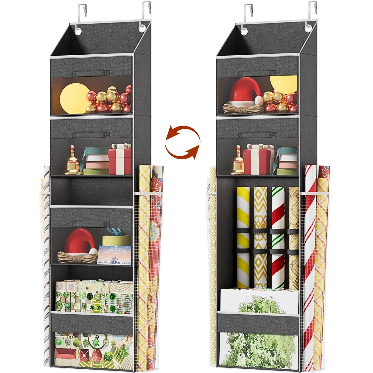 Ofiray-home Over-Door Wrap Organizer with Drawers keeps gifts neatly organized and accessible.