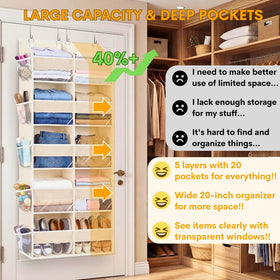 Ofiray-home over-the-door organizer hooks close-up displaying sturdy support