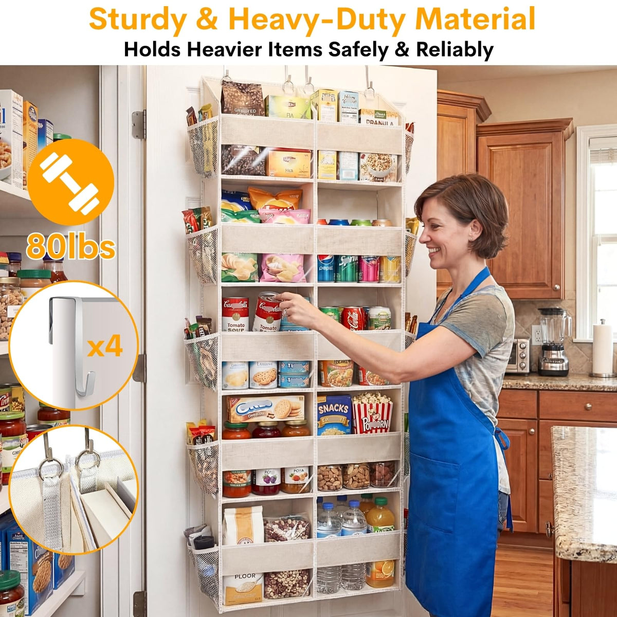 Ofiray-home organizer side pockets for small items and quick access