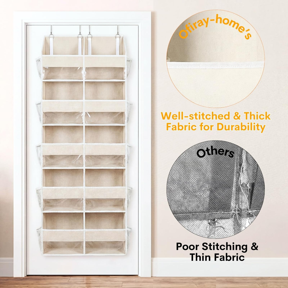Ofiray-home packaged organizer image highlighting easy installation